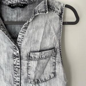 Distressed Celebrity Pink Tank Duster Sleeveless Cardigan Large